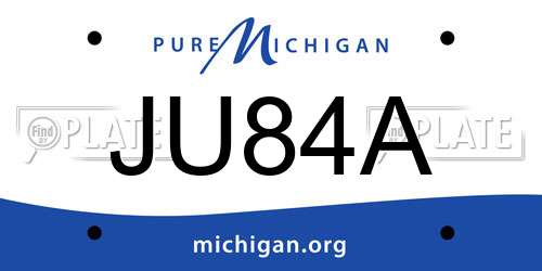 JU84A Michigan License Plate