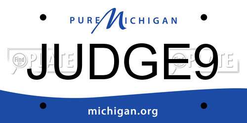 JUDGE9 Michigan License Plate