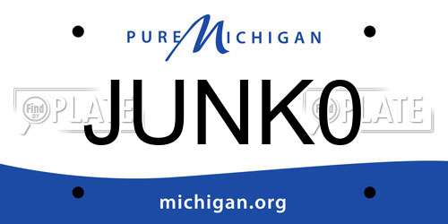 JUNK0 Michigan License Plate