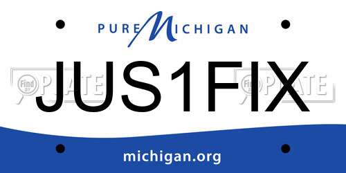 JUS1FIX Michigan License Plate