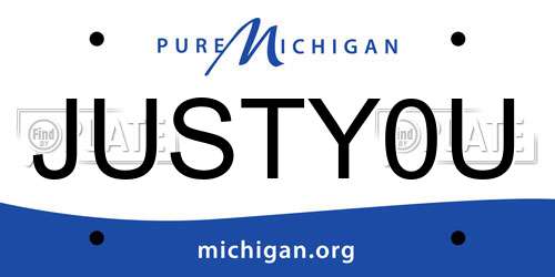 JUSTY0U Michigan License Plate