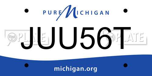 JUU56T Michigan License Plate