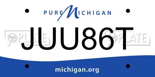 JUU86T Michigan License Plate