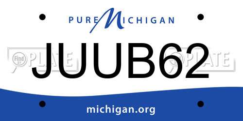 JUUB62 Michigan License Plate