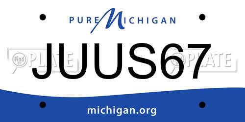 JUUS67 Michigan License Plate