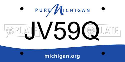 JV59Q Michigan License Plate