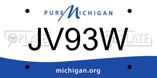 JV93W Michigan License Plate
