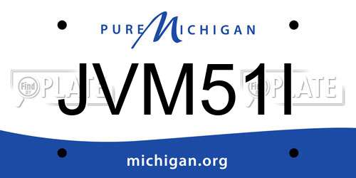 JVM51I Michigan License Plate