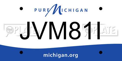 JVM81I Michigan License Plate