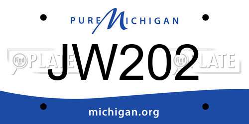 JW202 Michigan License Plate