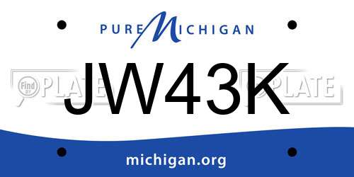 JW43K Michigan License Plate