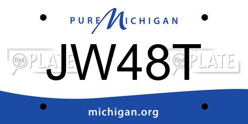 JW48T Michigan License Plate