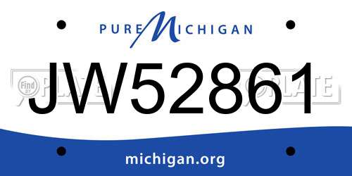 JW52861 Michigan License Plate