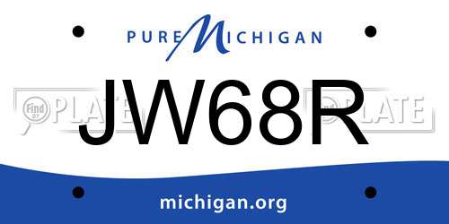 JW68R Michigan License Plate