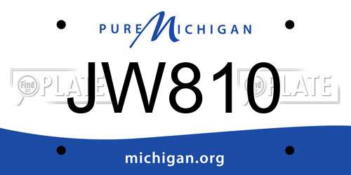 JW810 Michigan License Plate