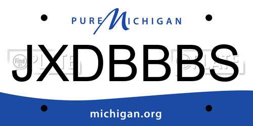 JXDBBBS Michigan License Plate