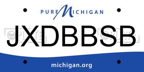 JXDBBSB Michigan License Plate