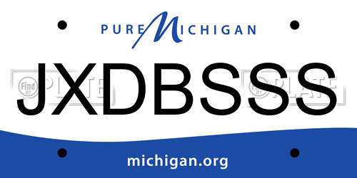JXDBSSS Michigan License Plate