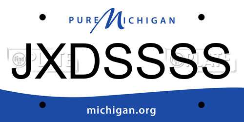 JXDSSSS Michigan License Plate