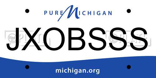 JXOBSSS Michigan License Plate