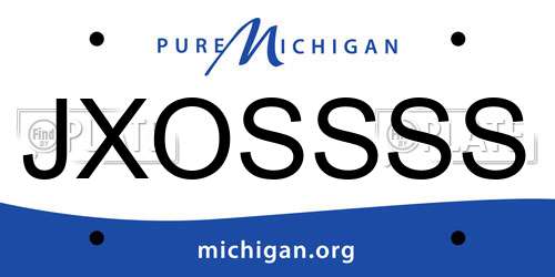JXOSSSS Michigan License Plate
