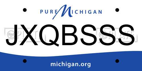 JXQBSSS Michigan License Plate