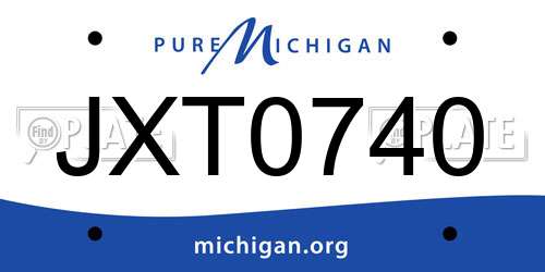 JXT0740 Michigan License Plate