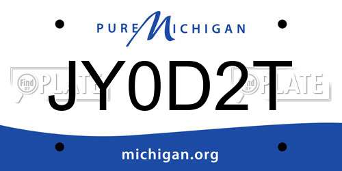 JY0D2T Michigan License Plate