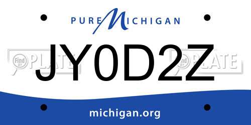 JY0D2Z Michigan License Plate