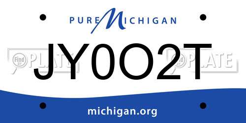 JY0O2T Michigan License Plate