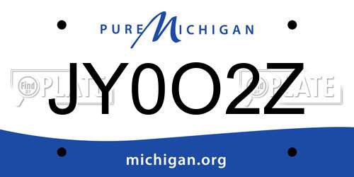 JY0O2Z Michigan License Plate