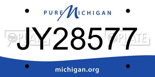 JY28577 Michigan License Plate