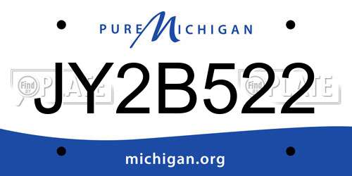JY2B522 Michigan License Plate