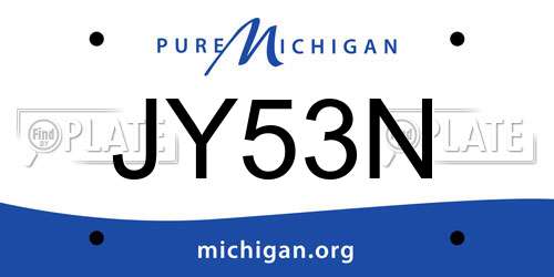 JY53N Michigan License Plate