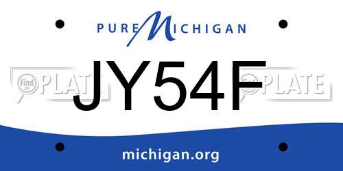 JY54F Michigan License Plate