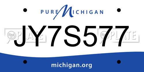 JY7S577 Michigan License Plate