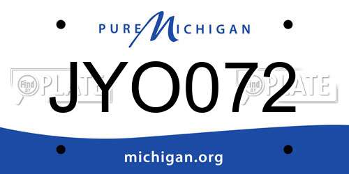 JYO072 Michigan License Plate