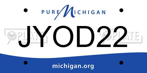 JYOD22 Michigan License Plate