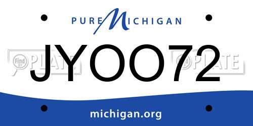 JYOO72 Michigan License Plate