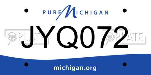 JYQ072 Michigan License Plate