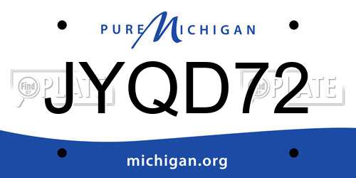 JYQD72 Michigan License Plate