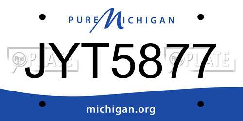 JYT5877 Michigan License Plate