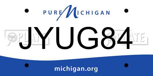 JYUG84 Michigan License Plate