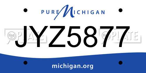 JYZ5877 Michigan License Plate