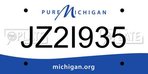 JZ2I935 Michigan License Plate