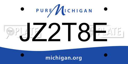 JZ2T8E Michigan License Plate