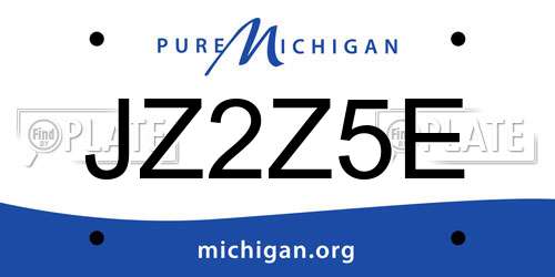 JZ2Z5E Michigan License Plate