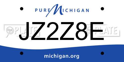 JZ2Z8E Michigan License Plate