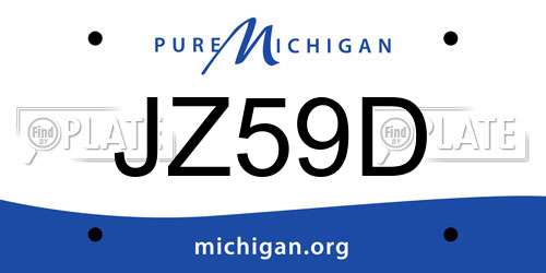 JZ59D Michigan License Plate