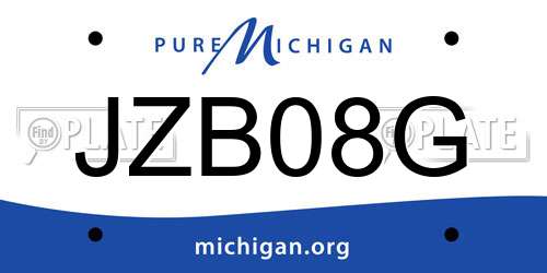 JZB08G Michigan License Plate